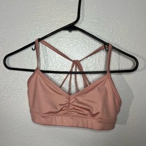 alo yoga sunny strappy sports bra size xs baby pink